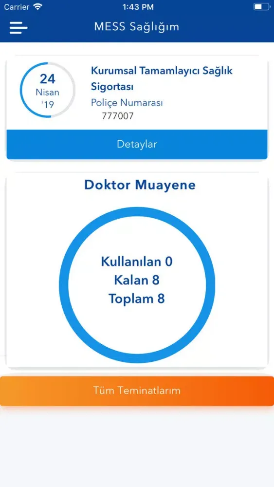 Zrzuty ekranu MESS Sağlığım