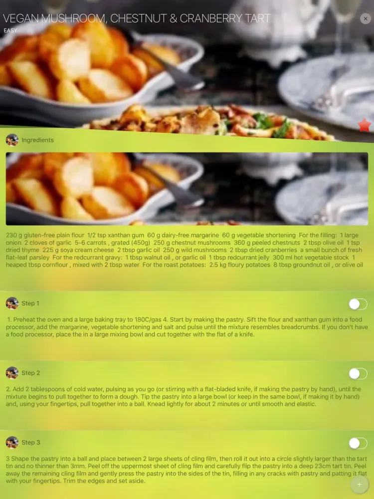 تصاویر Vegan Recipes⋆ iPad 