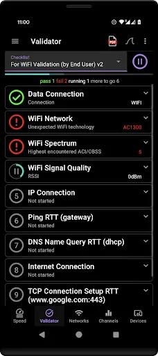 Tangkapan skrin Speed Test WiFi Analyzer