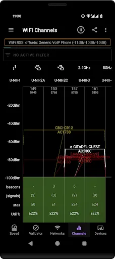 Tangkapan skrin Speed Test WiFi Analyzer