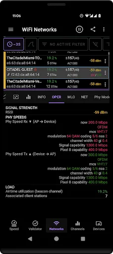 Tangkapan skrin Speed Test WiFi Analyzer