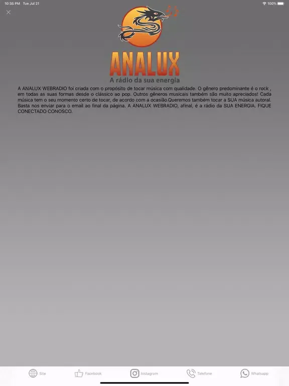 Analux Webradio iPad  Ekran Görüntüleri