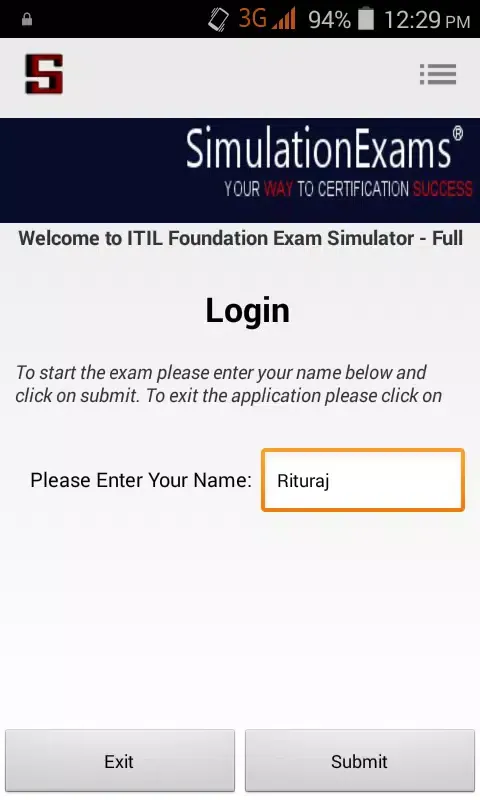 ITIL Foundation Exam Simulator स्क्रीनशॉट