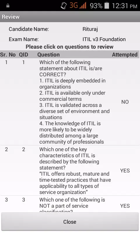 ITIL Foundation Exam Simulator स्क्रीनशॉट
