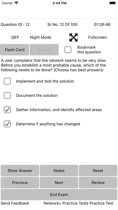 ภาพหน้าจอของ Exam Sim For Network+ N10-008