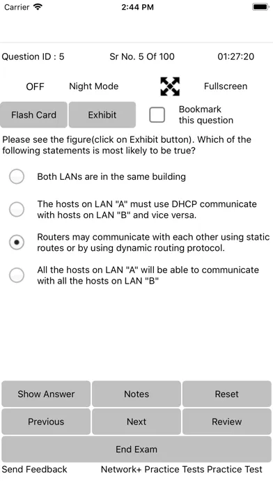 ภาพหน้าจอของ Exam Sim For Network+ N10-008