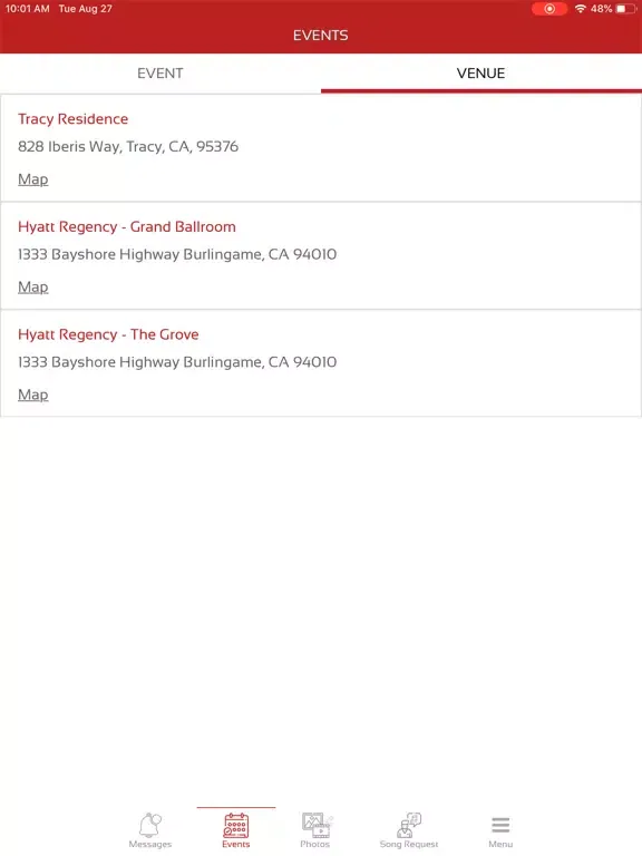 Ảnh chụp màn hình của OurShadi iPad 