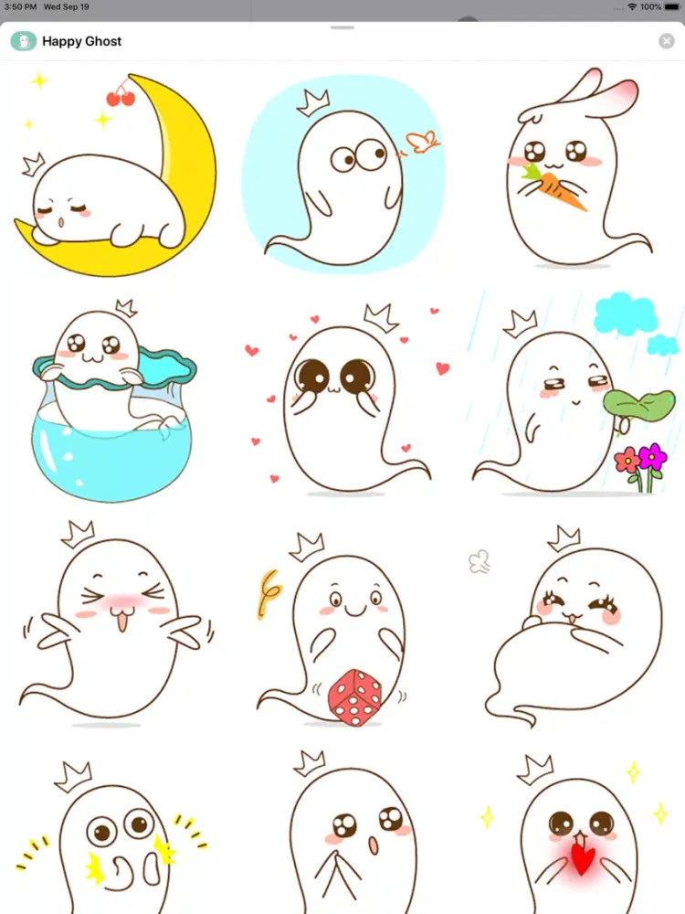 Tangkapan skrin Happy Ghost Animated Stickers iPad 