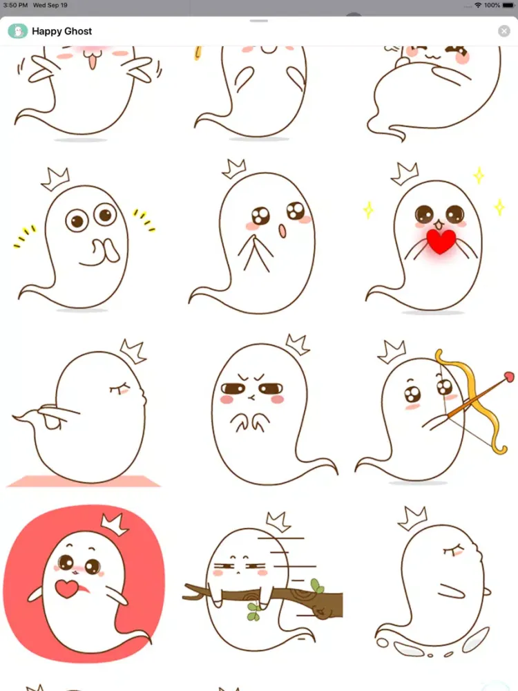 Tangkapan skrin Happy Ghost Animated Stickers iPad 