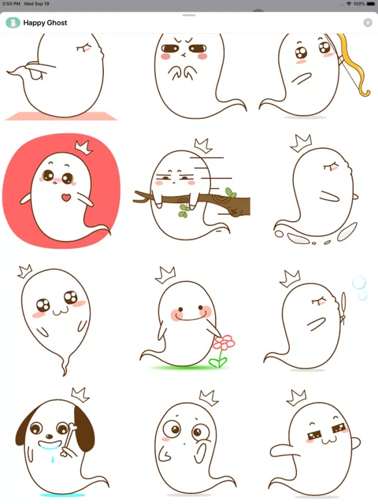 Tangkapan skrin Happy Ghost Animated Stickers iPad 