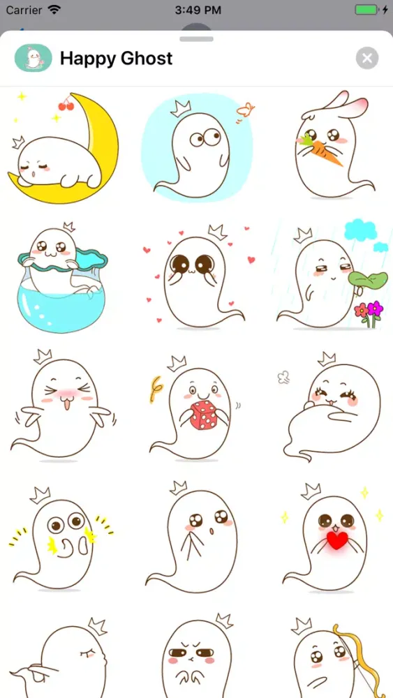 Tangkapan skrin Happy Ghost Animated Stickers