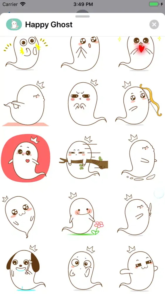 Tangkapan skrin Happy Ghost Animated Stickers
