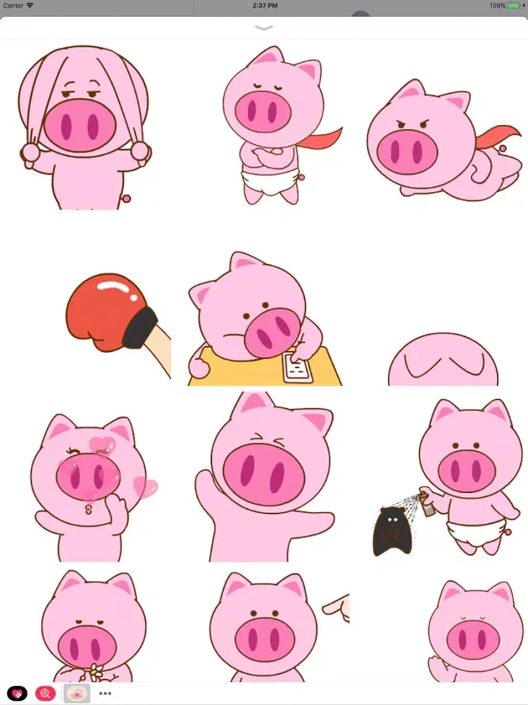 Capturas de tela do Pinky Piglet Animated Stickers iPad 
