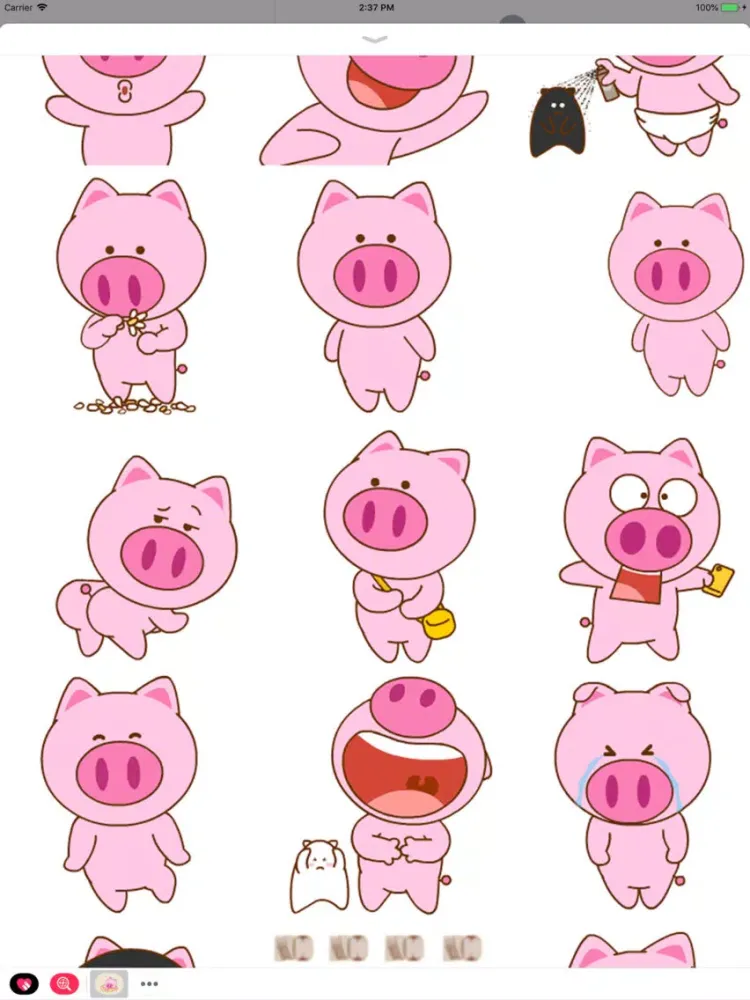 Capturas de tela do Pinky Piglet Animated Stickers iPad 