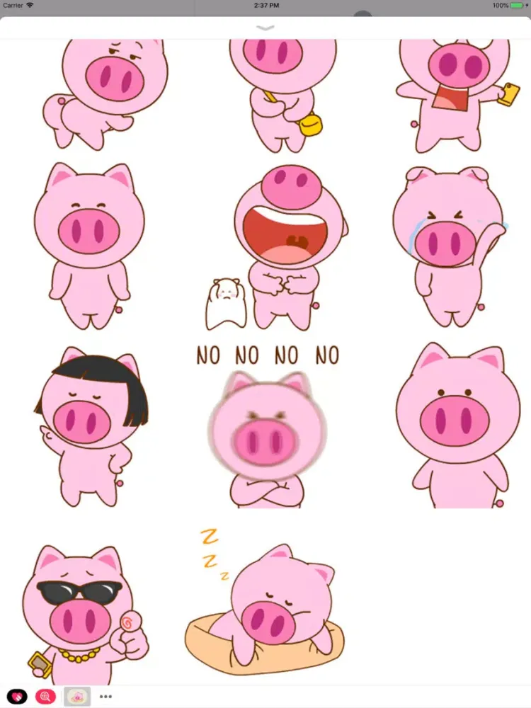 Capturas de tela do Pinky Piglet Animated Stickers iPad 