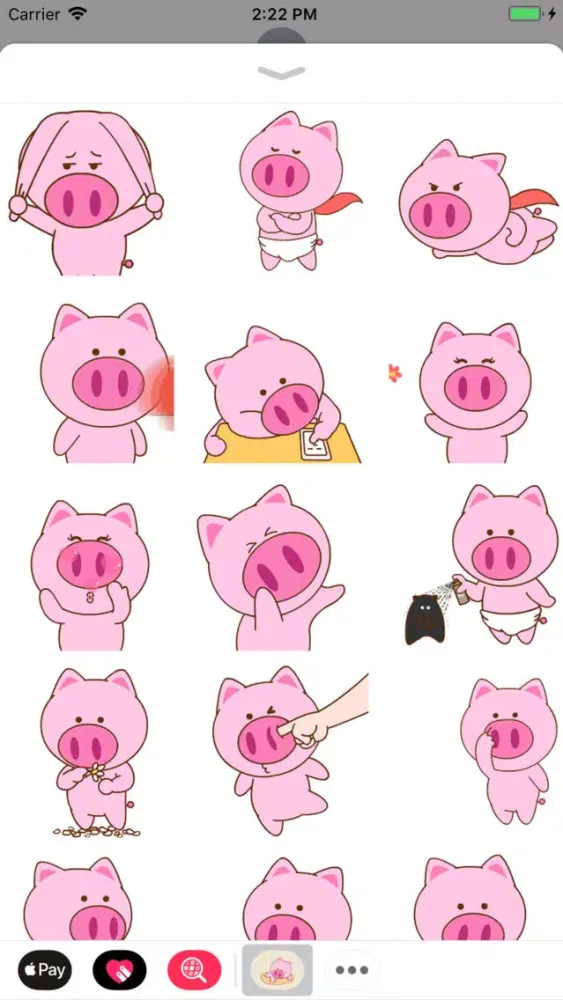 Capturas de tela do Pinky Piglet Animated Stickers
