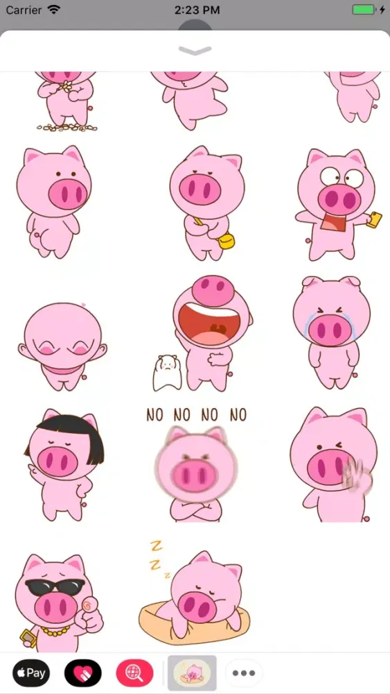 Capturas de tela do Pinky Piglet Animated Stickers