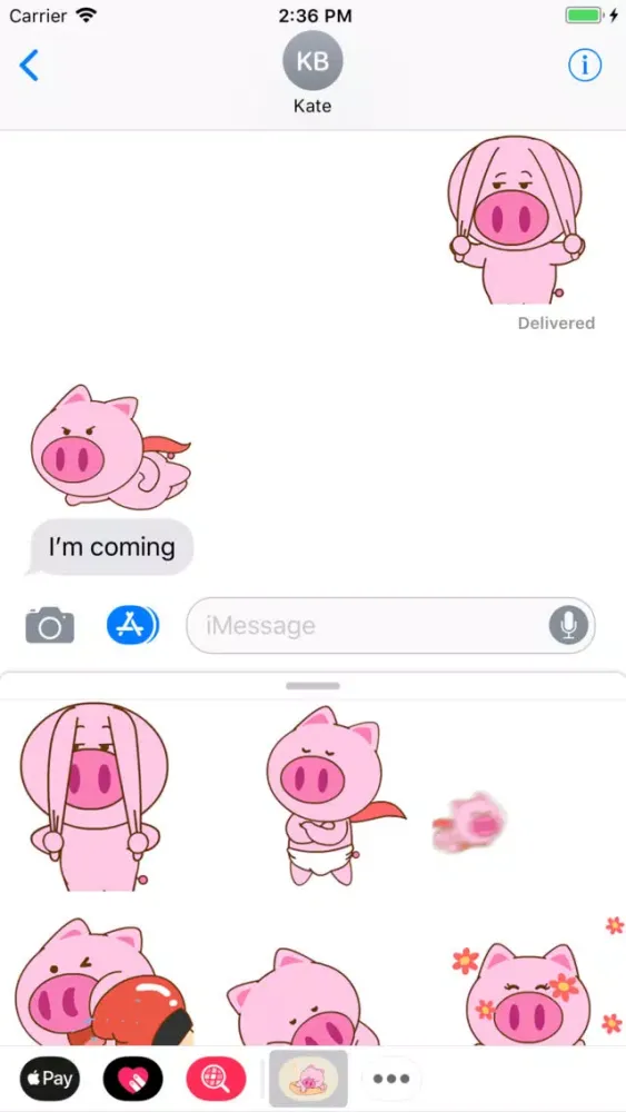 Capturas de tela do Pinky Piglet Animated Stickers