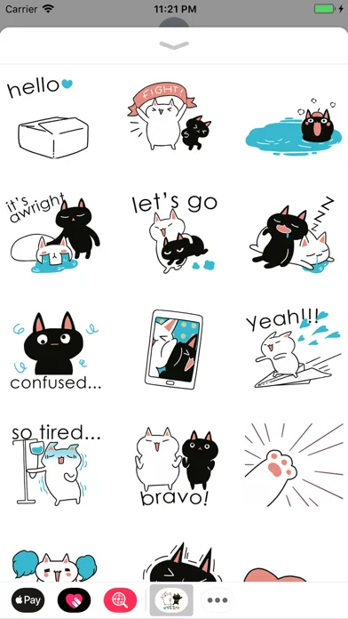 Capturas de tela do White and Black Cat Animated
