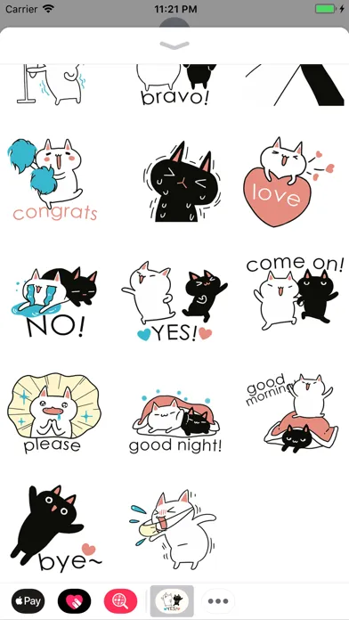 Capturas de tela do White and Black Cat Animated