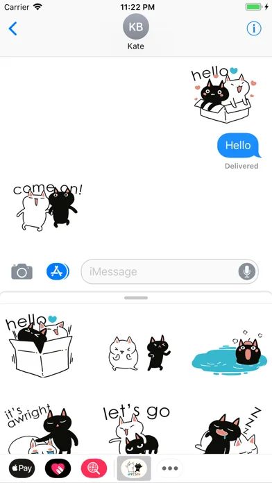 Capturas de tela do White and Black Cat Animated