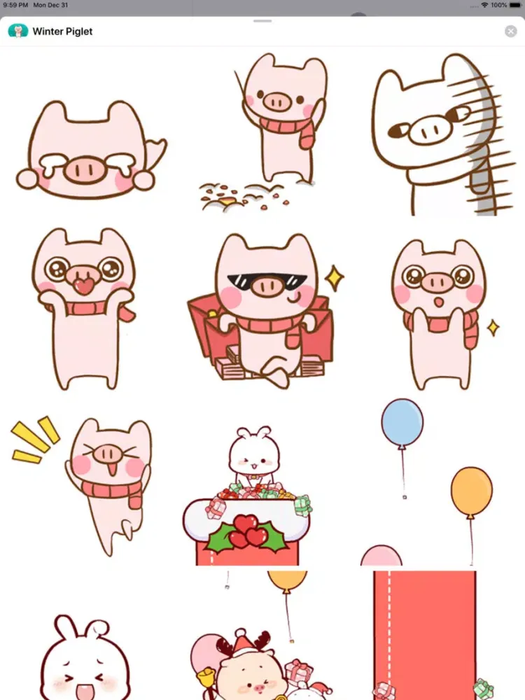 Capturas de pantalla de Winter Piglet Animated iPad 