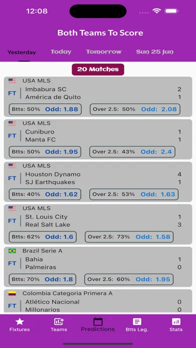 Screenshot di Football BTTS