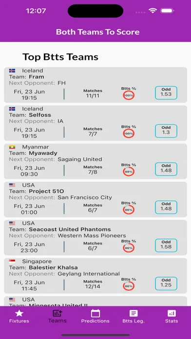 Screenshot di Football BTTS