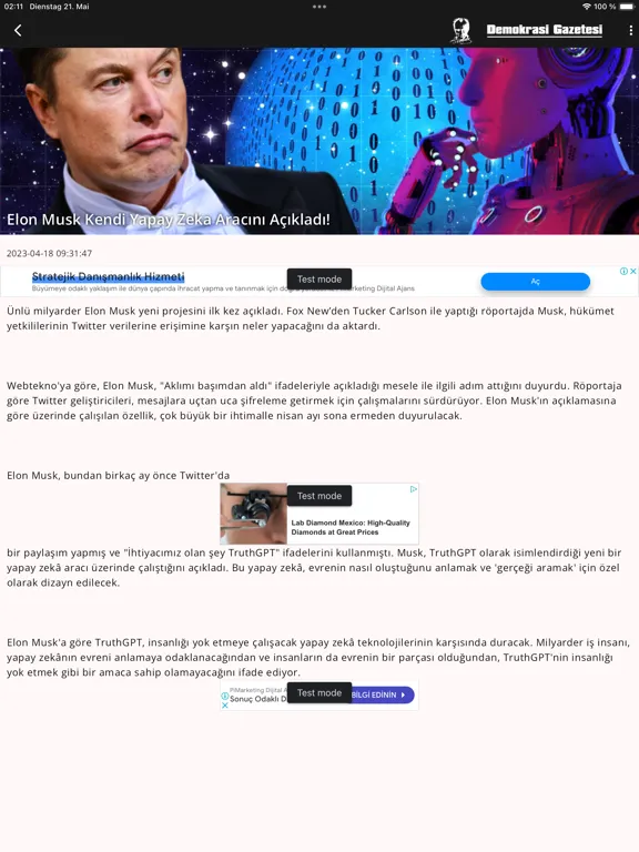 Captures d'écran de Demokrasi Gazetesi iPad 