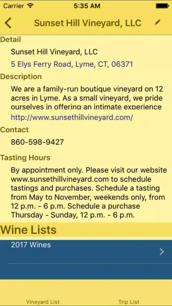 Скриншоты CT Wine Trail Companion