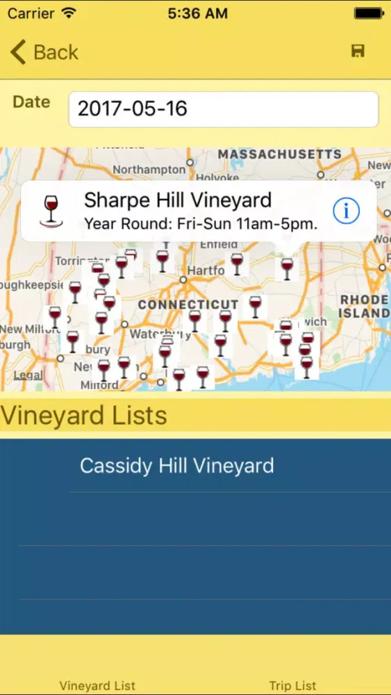 Скриншоты CT Wine Trail Companion
