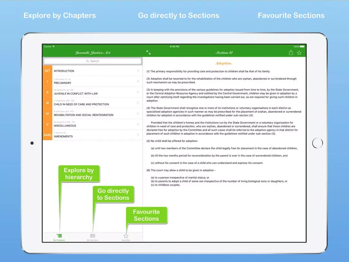 Capturas de pantalla de Juvenile Justice Act iPad 