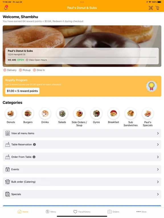 Tangkapan skrin Pauls Donut iPad 