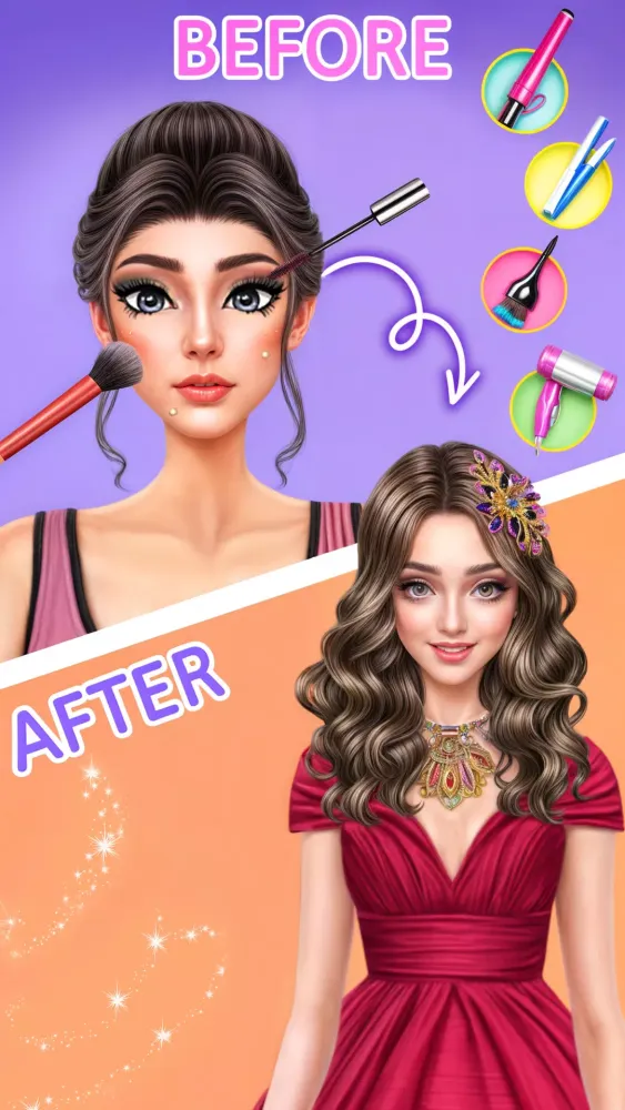 ภาพหน้าจอของ Princess Dressup: Makeup Games