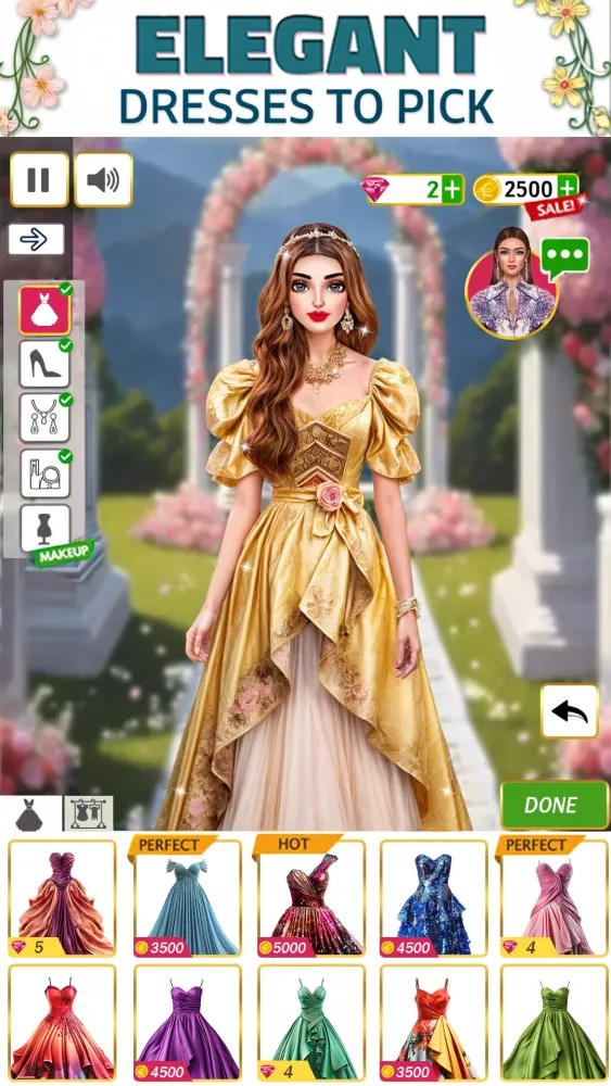 ภาพหน้าจอของ Princess Dressup: Makeup Games