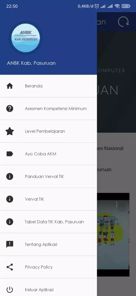 Capturas de tela do ANBK Kab. Pasuruan