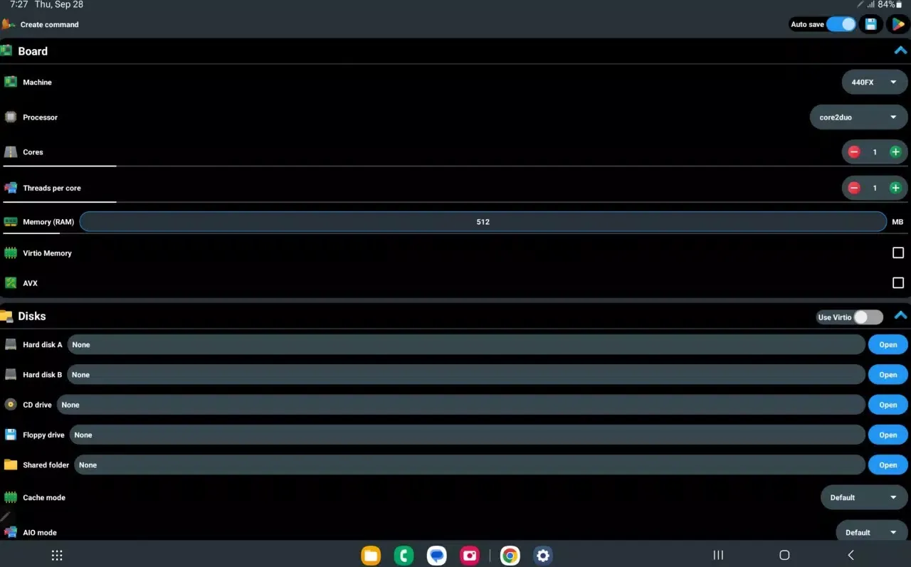 Zrzuty ekranu Create Qemu x86_64 Command