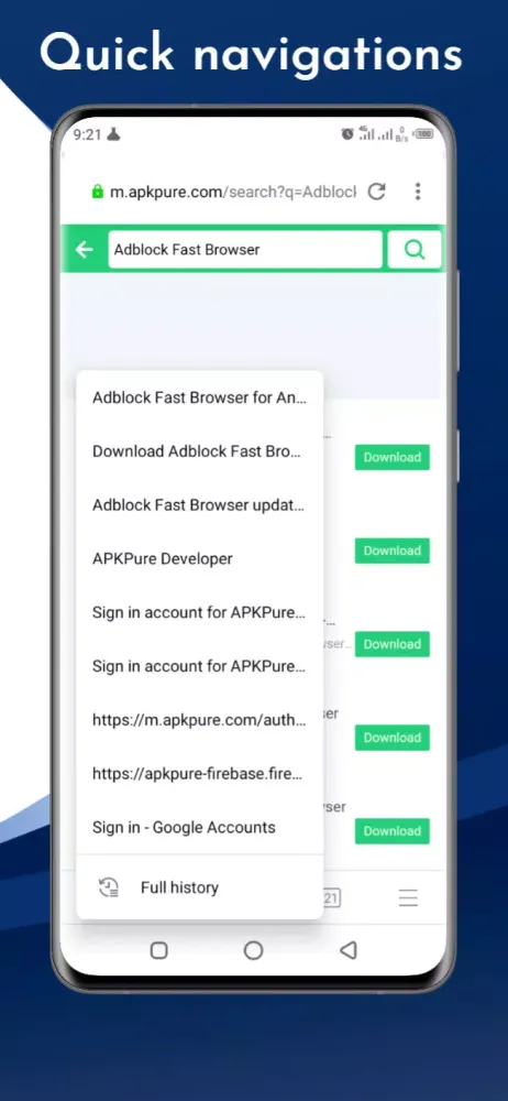 Adblock Fast Browser应用截图