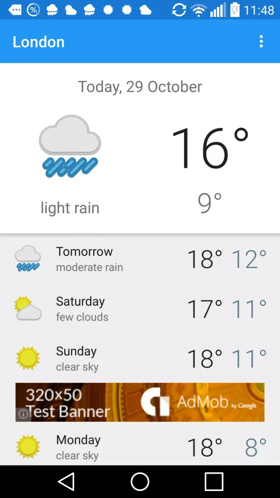 London - weather Screenshots