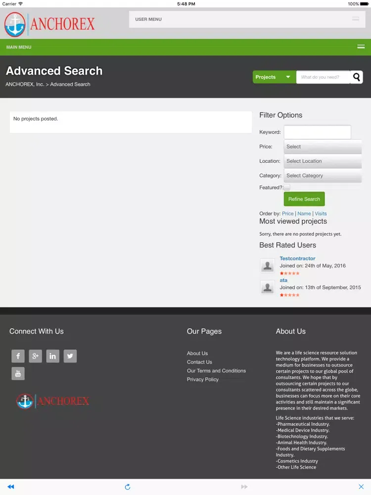 Anchorex - Hire On-Demand Life Science Consultants iPad  स्क्रीनशॉट