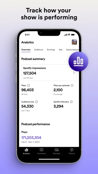 Скриншоты Spotify for Podcasters