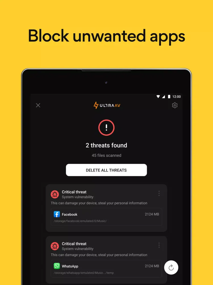 Captures d'écran de UltraAV: Antivirus Security