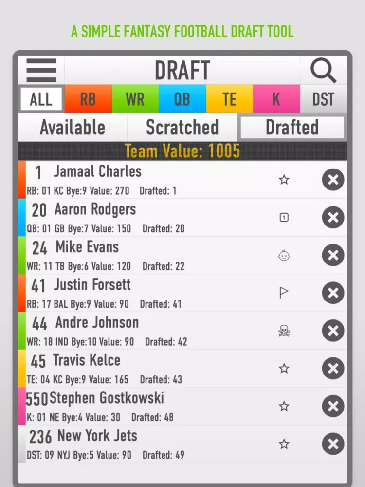 Draft Oracle - Fantasy Football Draft Tool iPad スクリーンショット