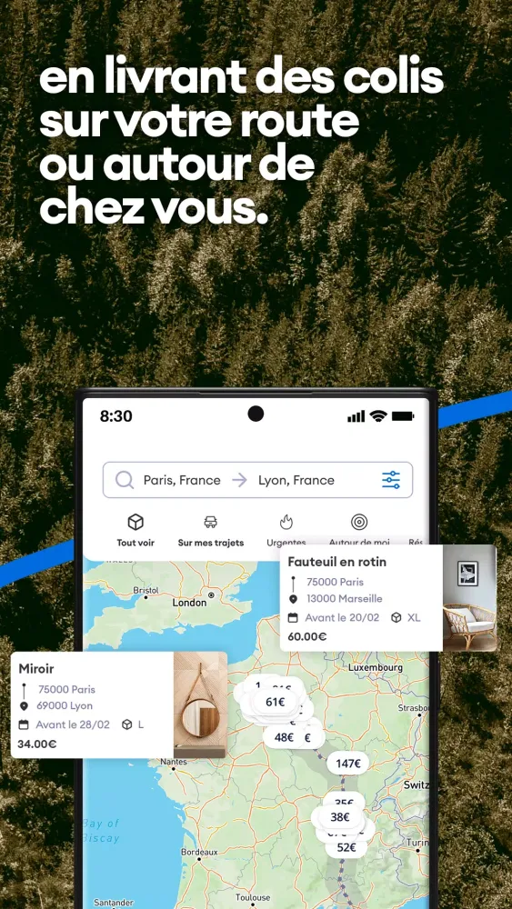 Screenshot di Cocolis, covoiturage de colis