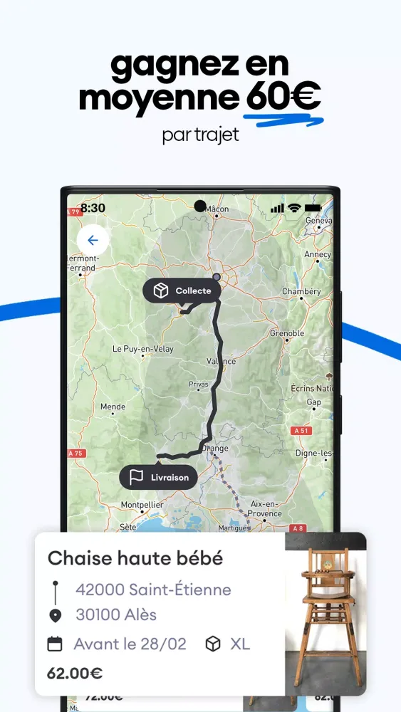 Screenshot di Cocolis, covoiturage de colis