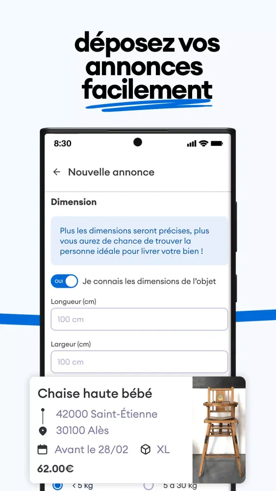 Screenshot di Cocolis, covoiturage de colis