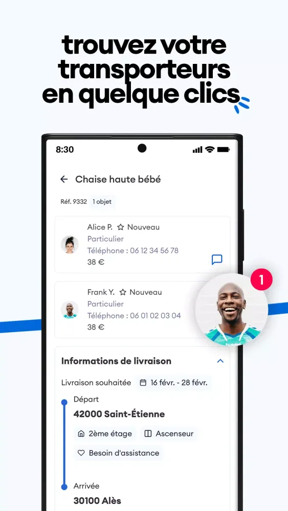 Screenshot di Cocolis, covoiturage de colis