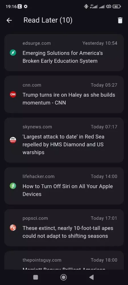 Aggregator News Screenshots
