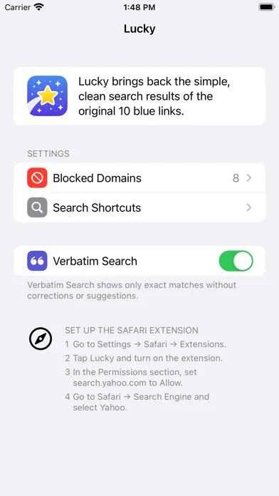 Скриншоты Lucky for Safari