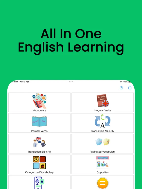 ภาพหน้าจอของ Learn English All In One iPad 